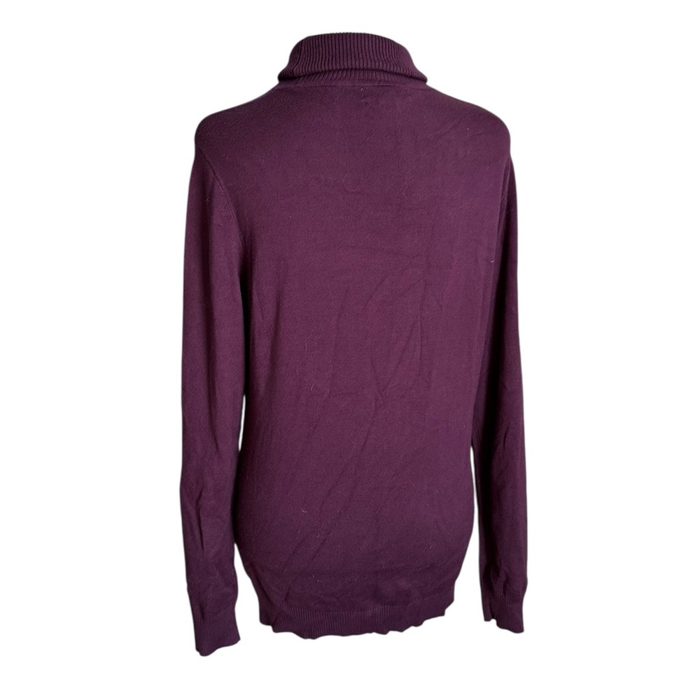 Calvin Klein Solid Purple Turtle Neck Long Sleeve… - image 2